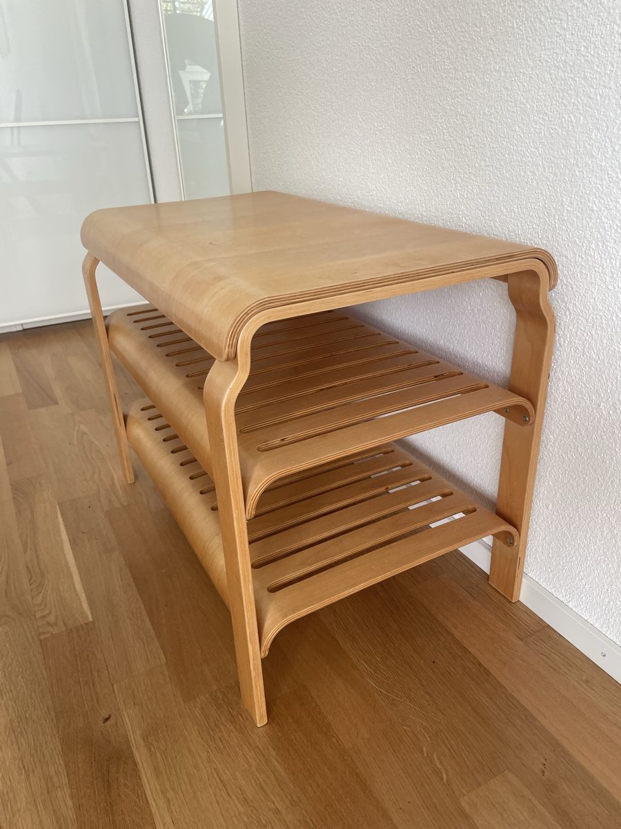 Scaffali: Schuhregal Holz hell 3 Ebenen gebogenes Design – Usato da Bern venduto da AnnaS13 2