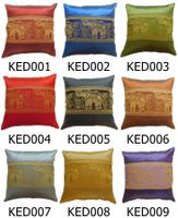 Eleganter Thai Silk Kissenbezug 40 x 40cm Elefanten handmade