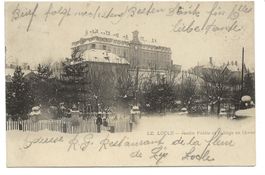 Le Locle (NE) Jardin Public et Collège en hiver - 1908