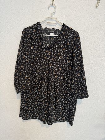 leichte Bluse Blumen Gr. XXL