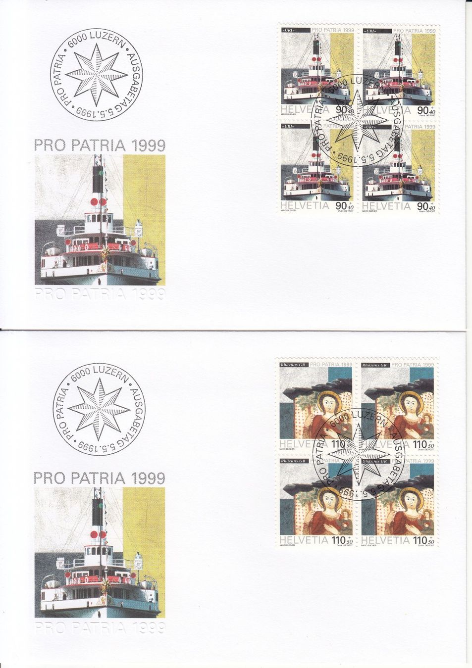 Tutti i francobolli: SBK B264 - B267 im 4er-Block FDC – Usato da Bürglen TG venduto da StampGraf 2