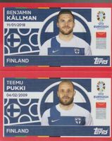 EURO 2024 Topps sticker FINLAND FIN 14 - 15 KALLMAN / PUKKI