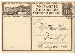 1930 Bildpostkarte Nr. 119-006 Bild GRIMSEL, gest. Solothurn