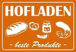 Blechschild-HOFLADEN-orange