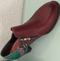 Bottines originales en cuir bordeaux et détails ethniques 37