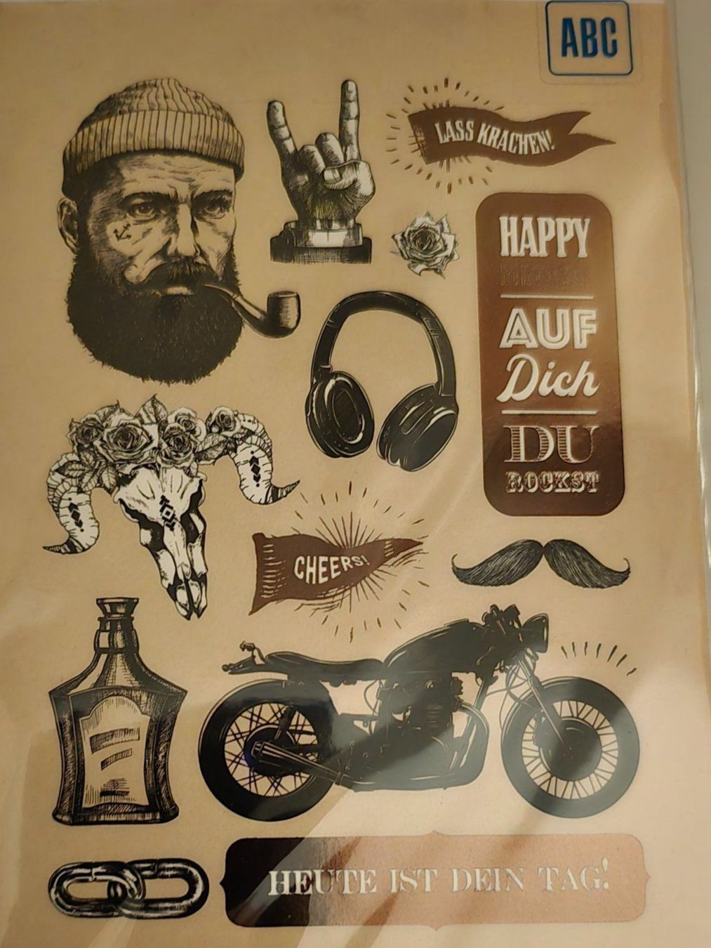 Cartoline: Geburtstagskarte Töff Motorrad Mann mit Bart – Nuovo e nell'imballaggio originale da Meggen venduto da everydaysale