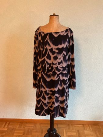 Robe bleue marine et beige t 44