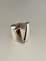 Vintage 925er Silber Ring mit 14K Gold: 55-56