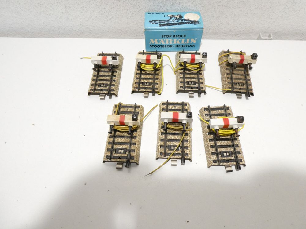 5 Märklin M-Gleis Schienen Prellbock beleuchtet HO 7191(Q93) (Gebraucht ...