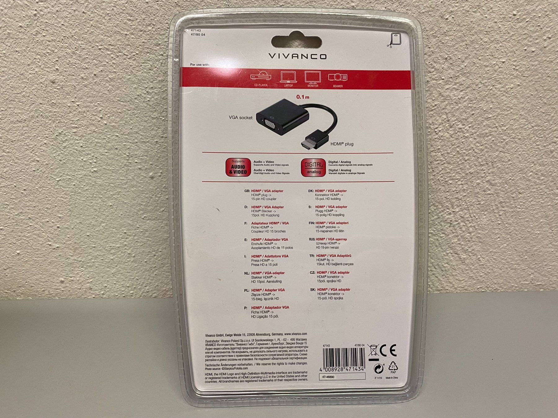 Adattatori: Vivanco Videoadapter – Nuovo e nell'imballaggio originale da Hochdorf venduto da av-electronics 1