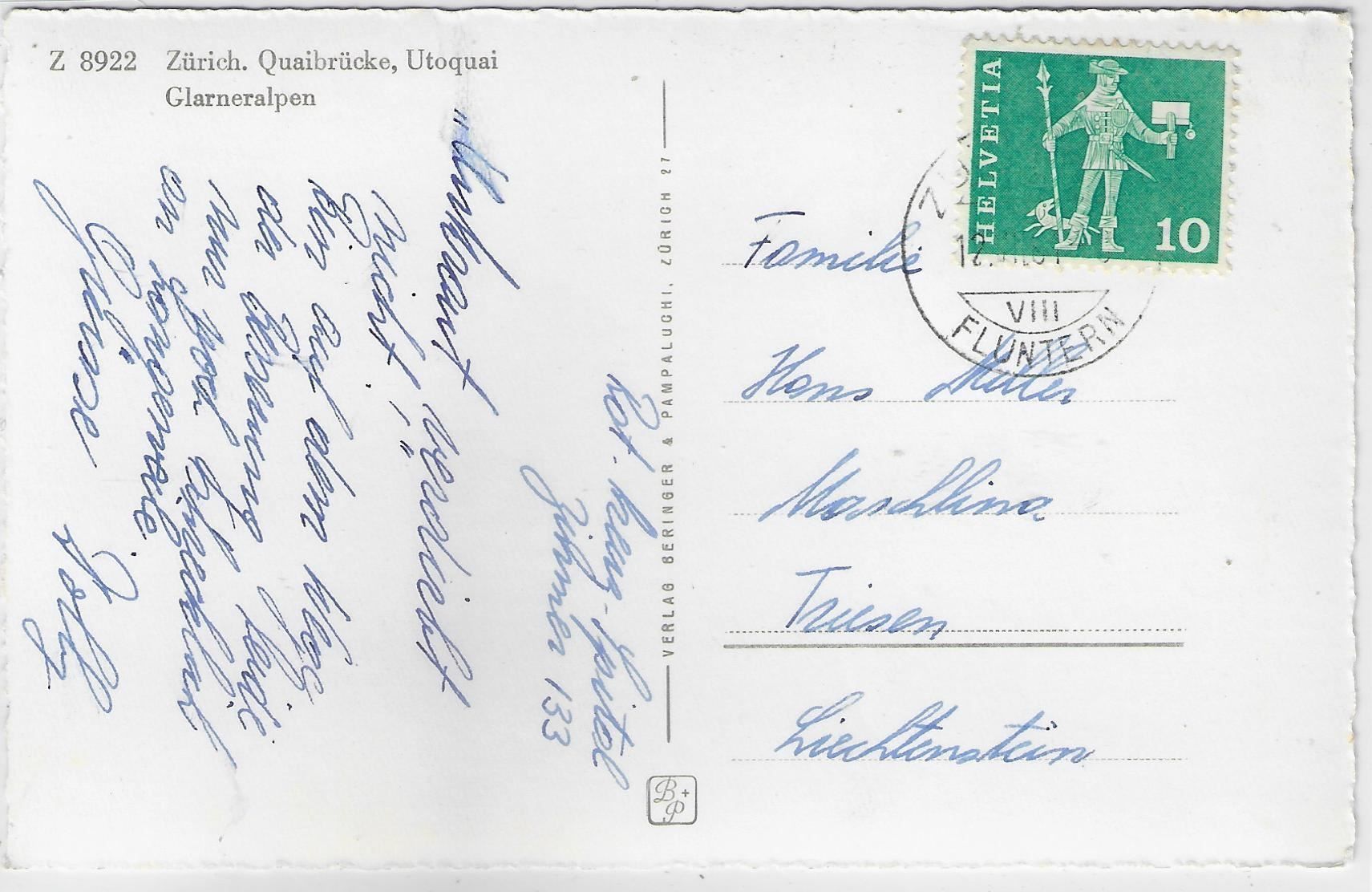 Cartoline postali: Zürich - Quaibrücke, Utoquai – Usato da Ettingen venduto da Kartenplanet 1