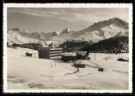 AK Arosa, Sporthotel Hof-Maran und verschneite Berglandschaf