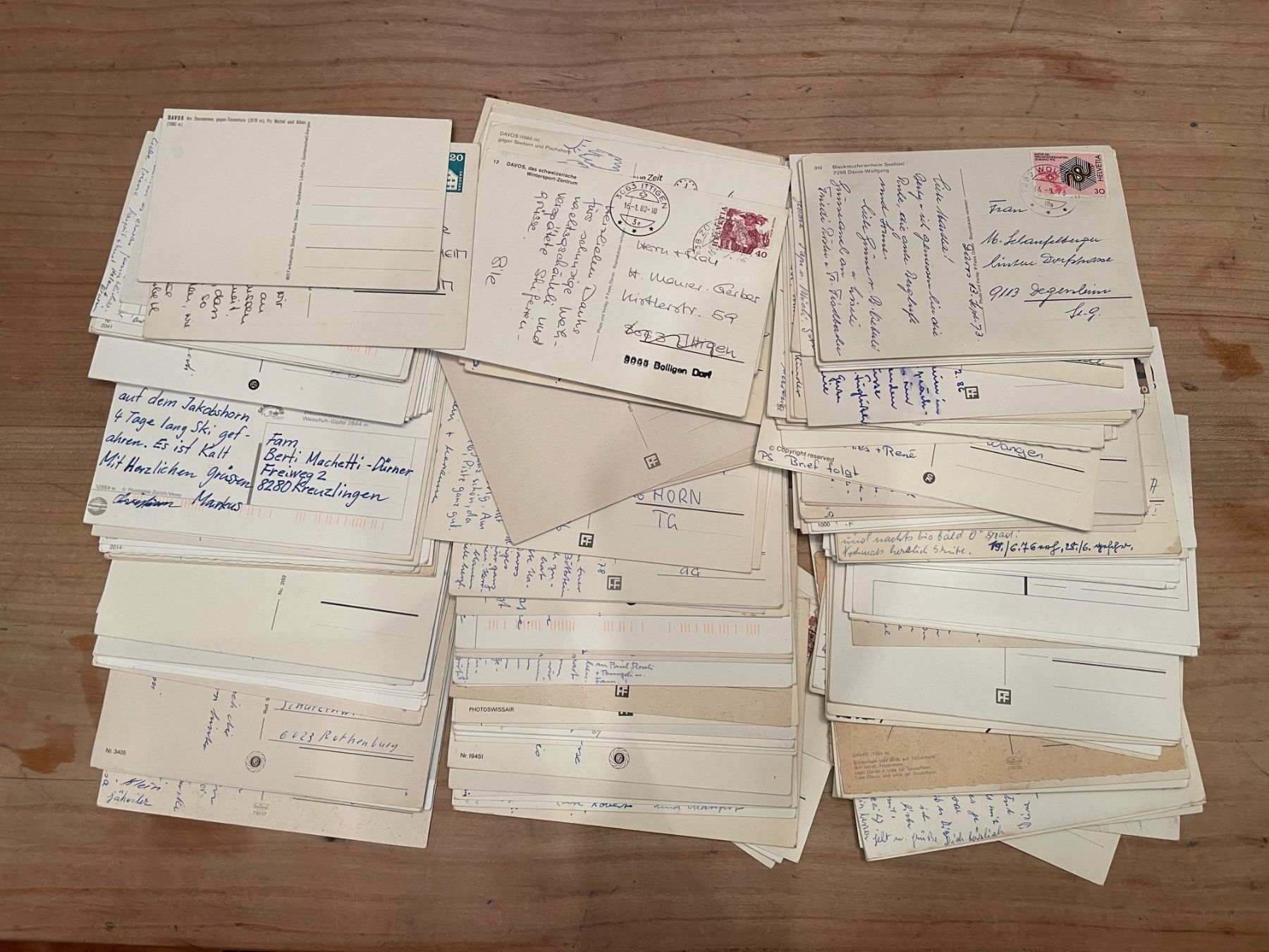Cartoline postali: AK GR ca.160 Ansichtskarten von Davos und Umgebung – Usato da Thal venduto da Danny82 1