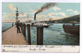 RORSCHACH Hafen mit Dampfschiff - Fischer