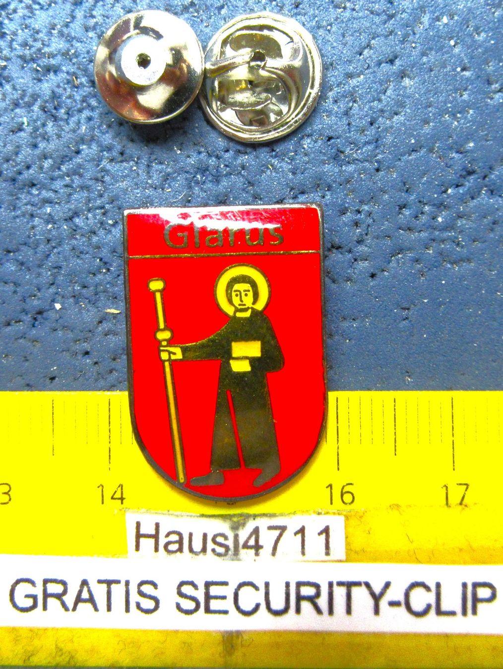 Swiss Placchette & Badge: GLARUS KANTONS-WAPPEN PIN GLASIERT – Usato da Ettingen venduto da Hausi4711