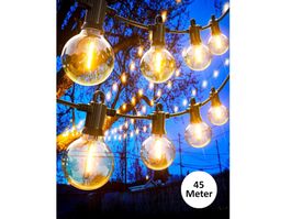 GLÜHBIRNEN LED LICHTERKETTE AUSSEN - 45 METER - 73+3 BIRNEN