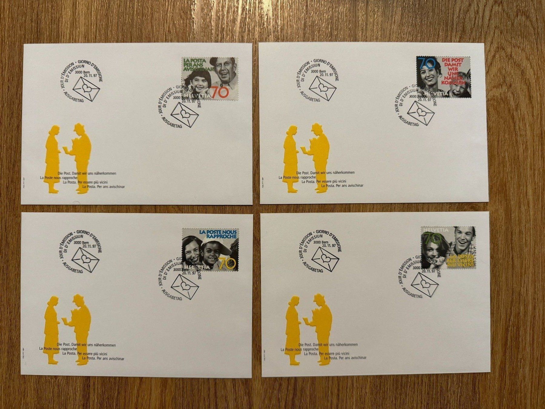 Alle Briefmarken: 1997: Die Post SBK 929-932 FDC mit 4 Einzelmarken – Gebraucht aus Arch von seil819