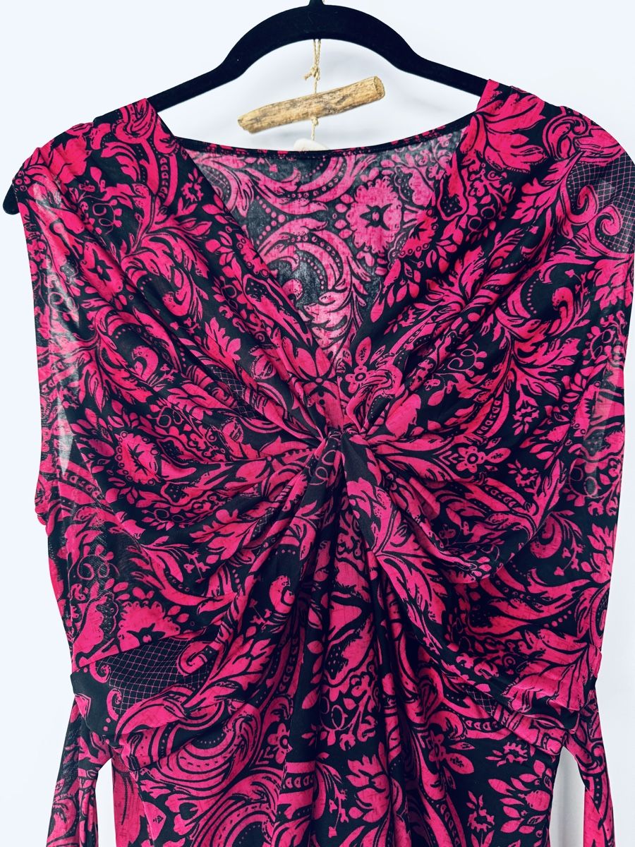 Vestiti: Robe imprimée sans manches rose  – Usato da Lausanne venduto da Flomag 1