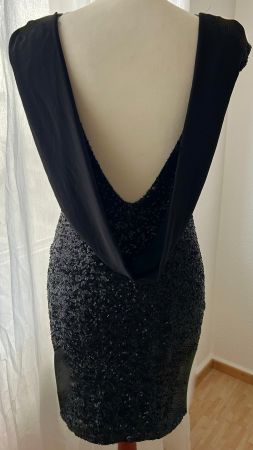 Soky & Soka schwarzes Paillettenkleid, Mini-Kleid, S 36