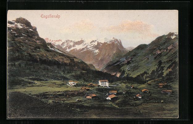Cartoline postali: Engstlenalp, Gesamtansicht mit Bergpanor – Usato da Berlin venduto da bartko-reher