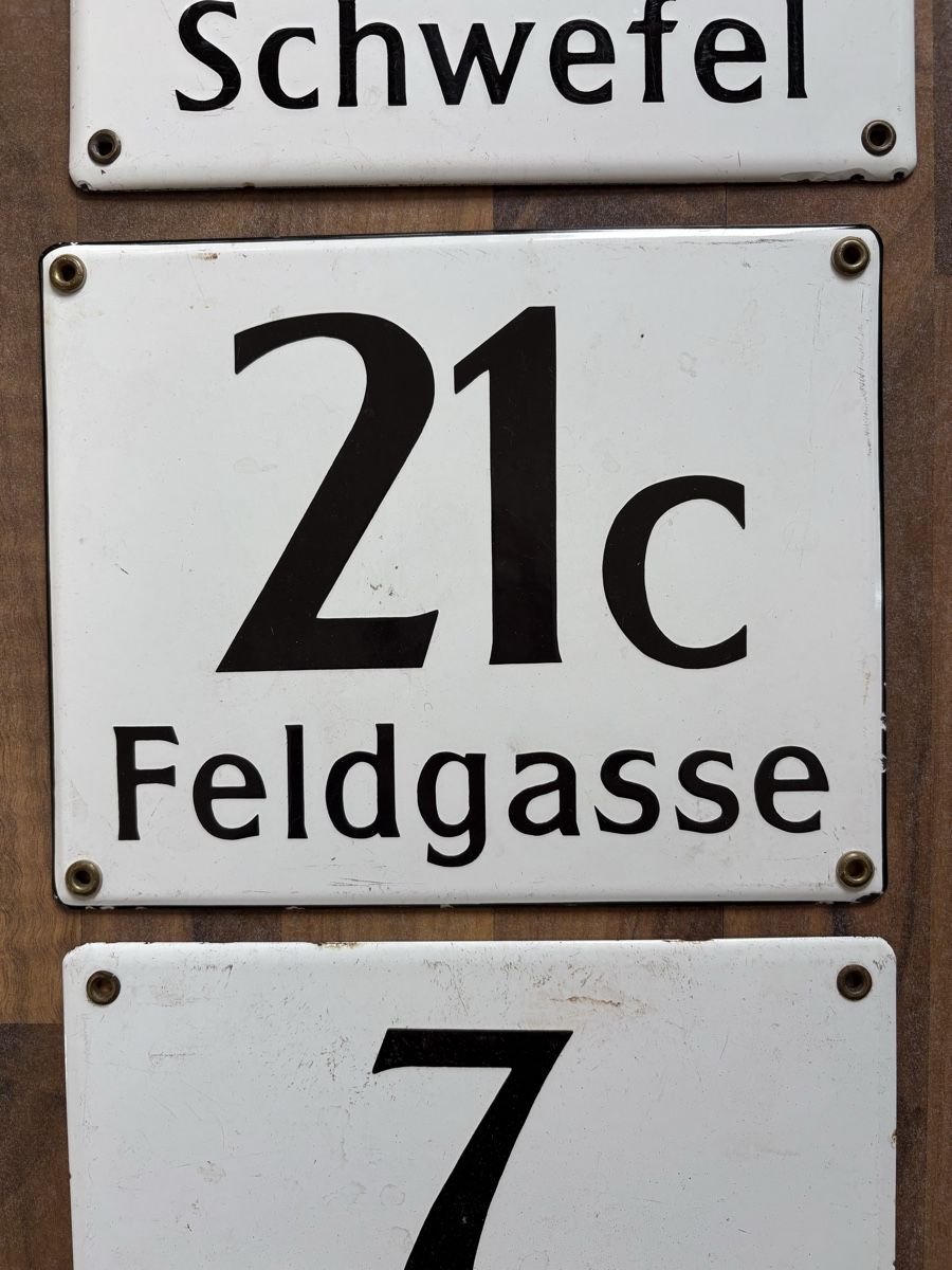 Insegne: 3 alte Emailschilder – Usato da Zürich venduto da timeless.tones 2