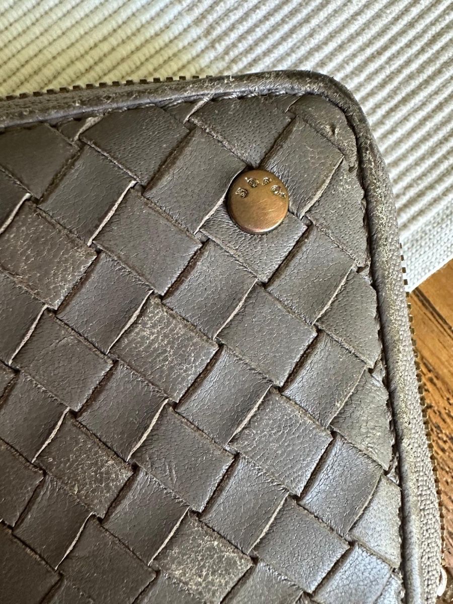 Portafogli: Abro Wallet Grey Leather Woven Long Zip Around – Usato da Zürich venduto da mhm_6rhw 1