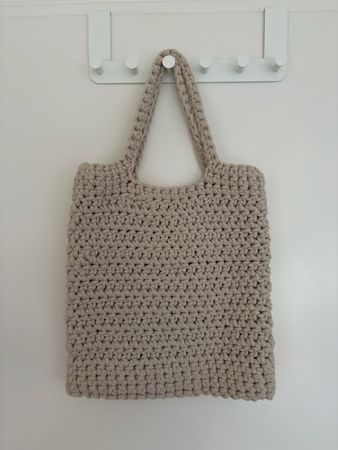 Gehäkelte Baumwolltasche, beige 