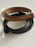 Women leather belt set (black and tan)