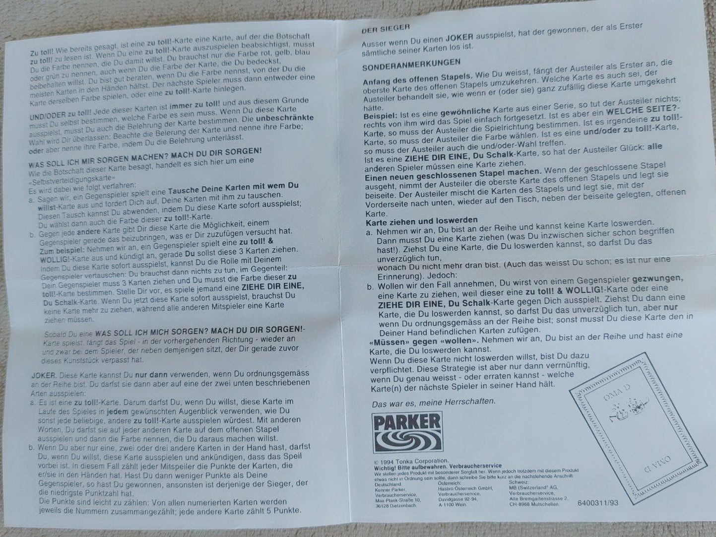 Parker Giochi: Kartenspiel MAD – Usato da Strengelbach venduto da Phorensic_30 7