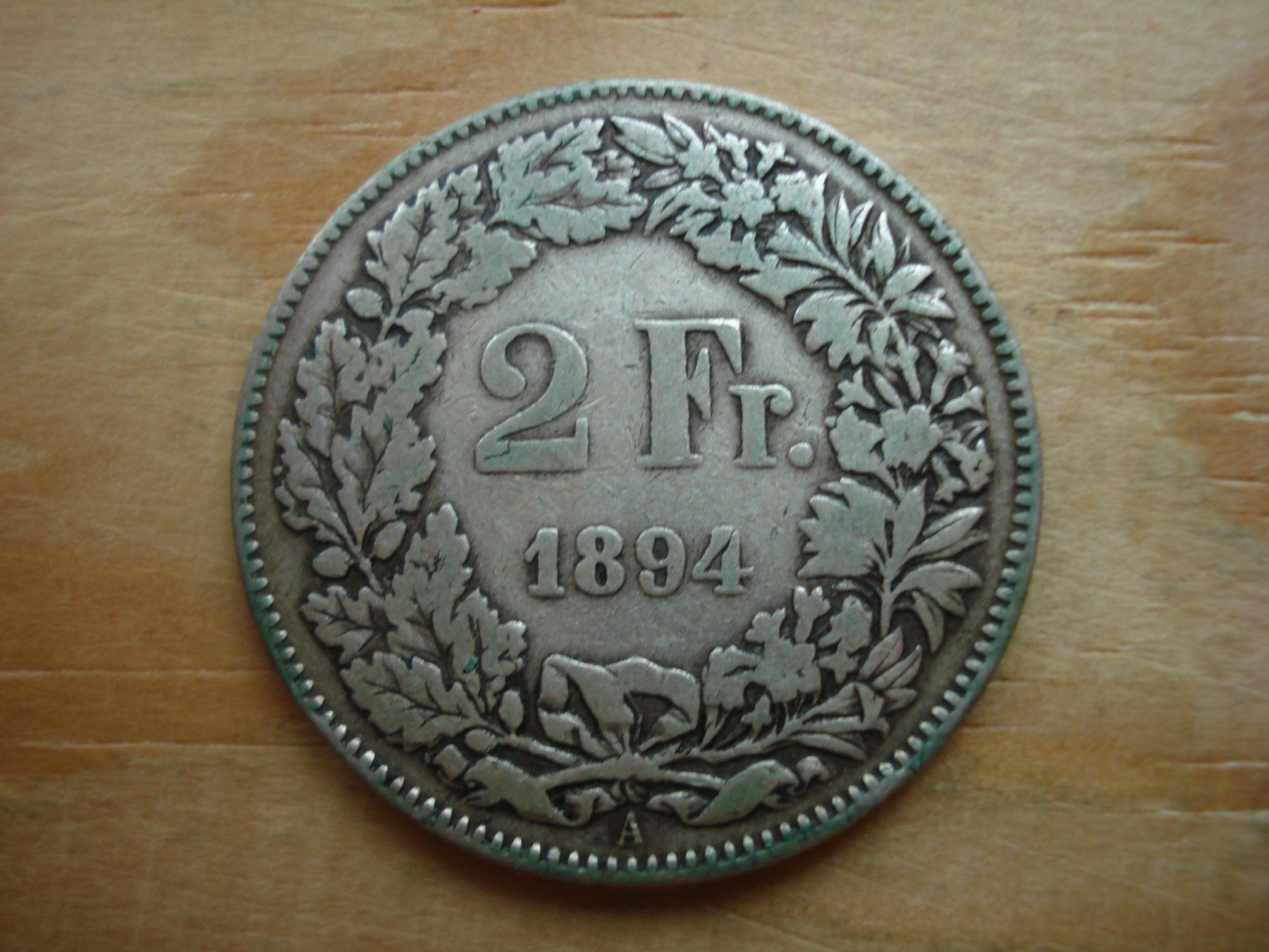 Alle Münzen: (S2) 2 Franken 1894 – Gebraucht aus Erlach von Net-Coins