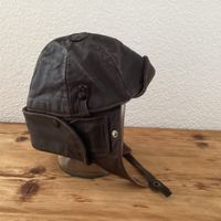 Vintage Leder Motorrad Kappe
