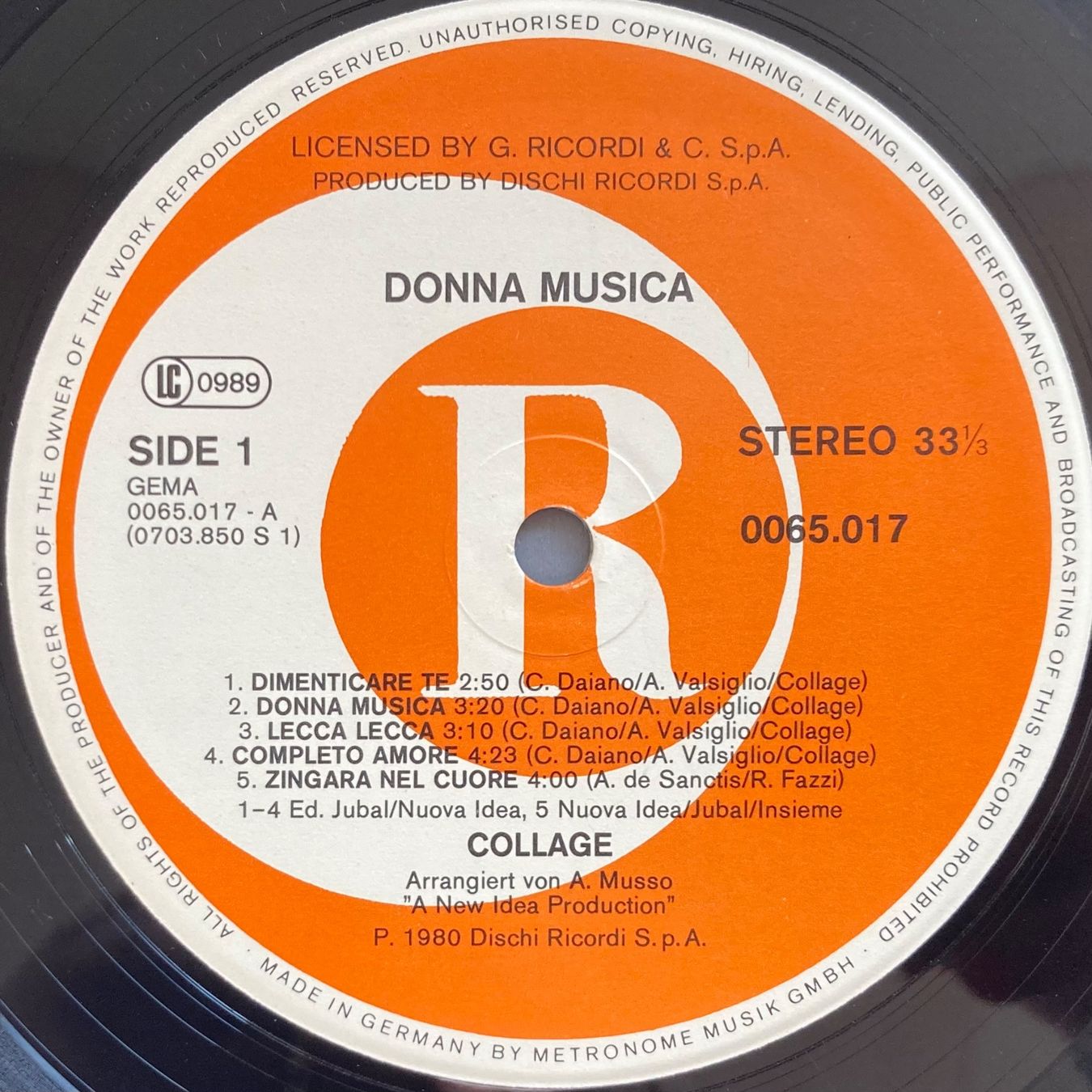 Dischi in vinile: COLLAGE - DONNA MUSICA – Usato da Poliez-Pittet venduto da Newtown-Records 2