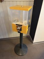Distributeur de bonbons vintage, jaune, à 1 franc!