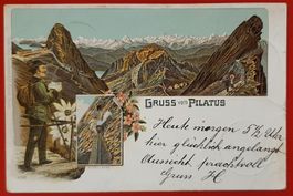 Gruss vom Pilatus 1898 - mit Hotelstempel