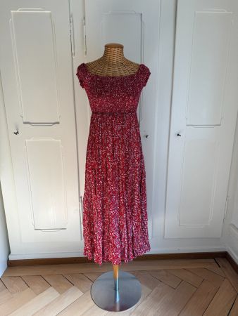 Kleid rot geblümt 34