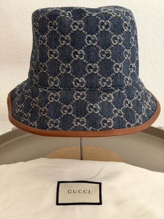 Damen Hut Gucci GG Denim Bucket Hat