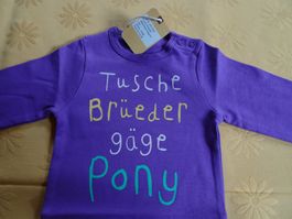 NEUER Body lila "Tuschä Brüeder gäge Pon" Gr. 74/80 - 260757