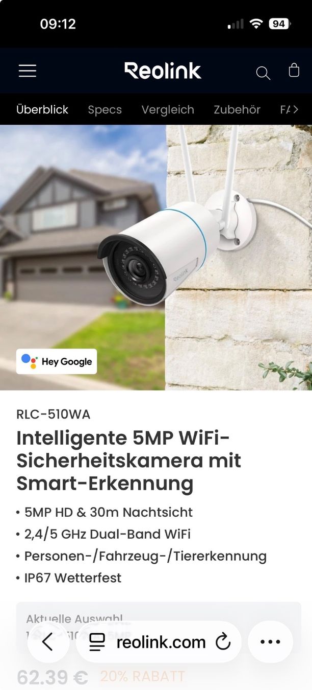 Webcams: Reolink RLC-510WA Kamera – Gebraucht aus Ettingen von Blauenblau 4