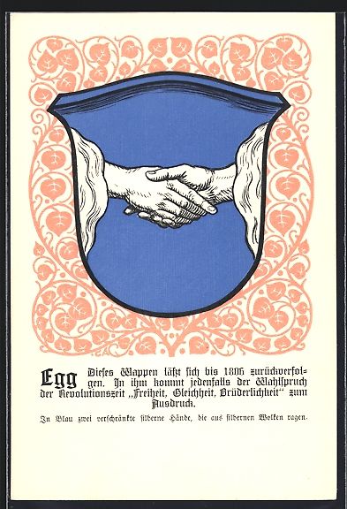 Cartoline postali: Egg /ZH, Wappen mit zwei verschränkten  – Usato da Berlin venduto da bartko-reher