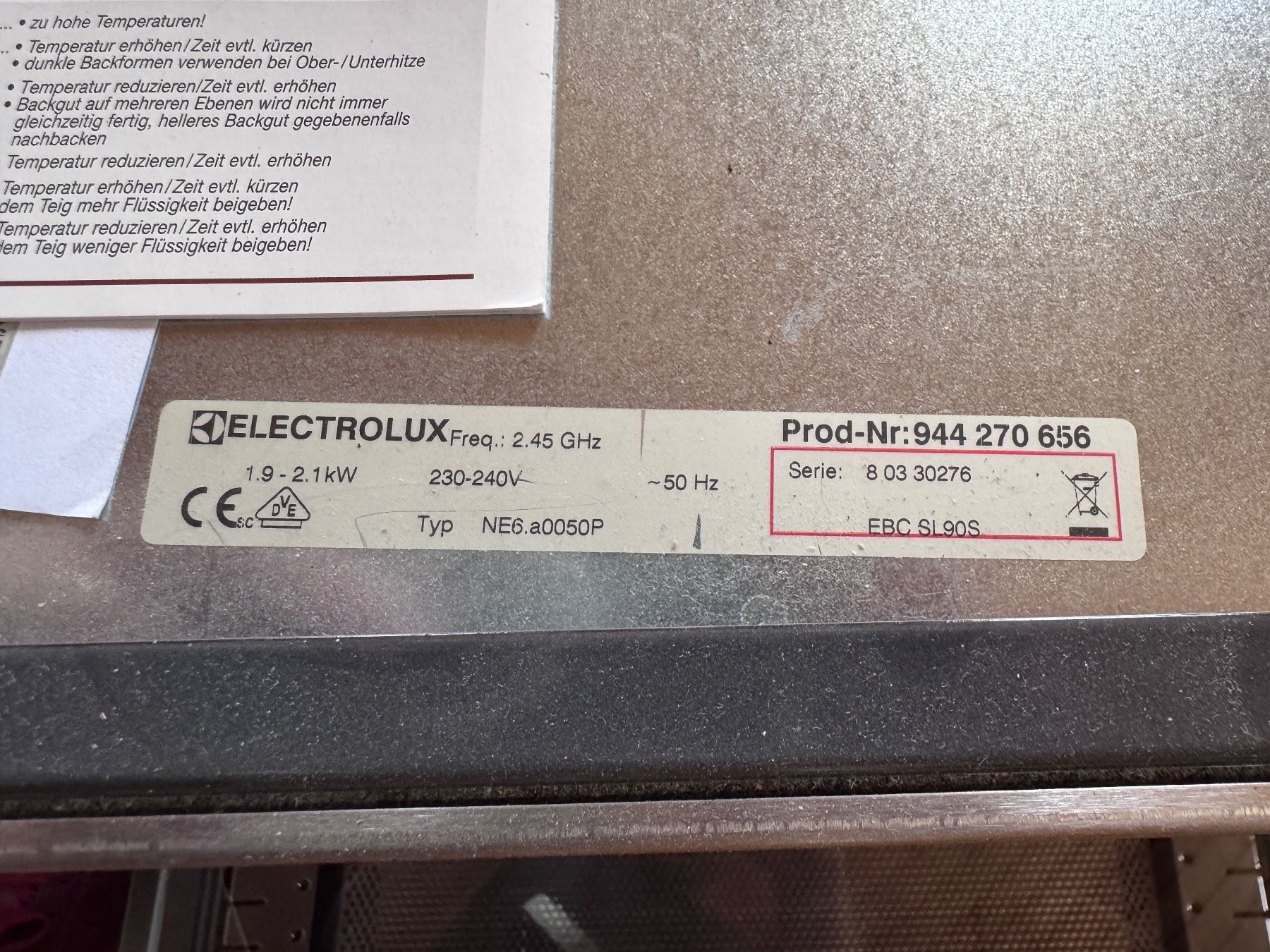 Electrolux Forni: Electrolux Einbau-Kompaktbackofen EBC SL90S – Nuovo (secondo la descrizione) da Rüti ZH venduto da emu1982 3