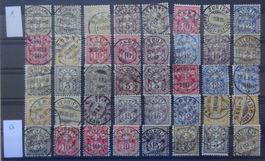 Lot Ziffermarken, fast nur Vollstempel, SBK ca. 1'250.00