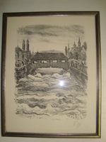 Bild altes Zürich inkl. Rahmen 24x32cm, signiert