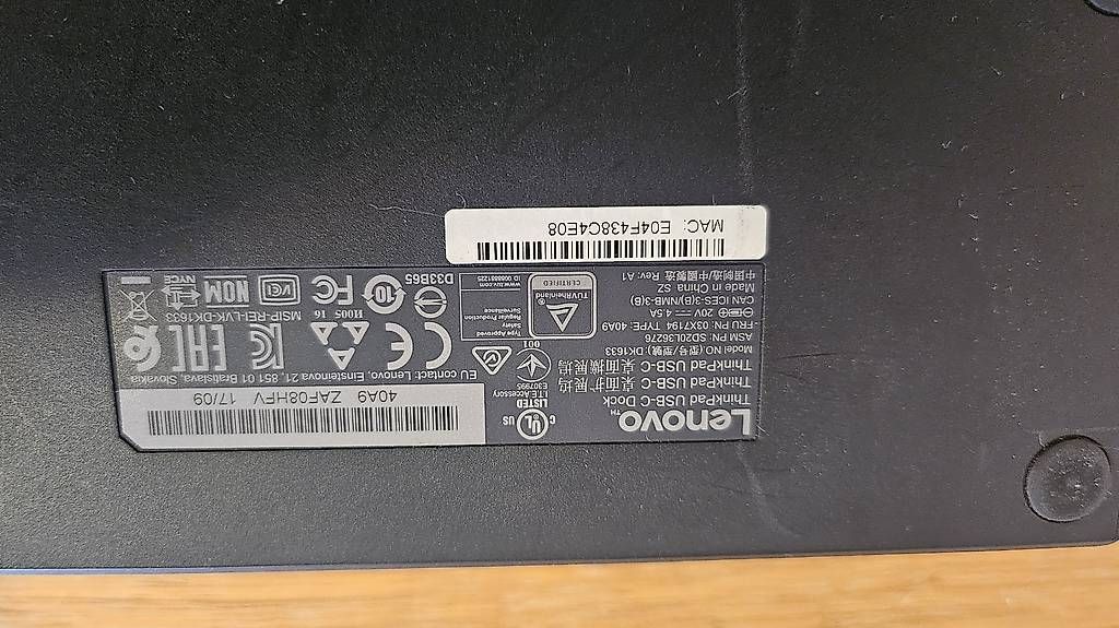 Lenovo Docking station: Lenovo ThinkPad USB-C Dock 40A9 mit Netzteil – Usato da Freienbach venduto da Lustoilus 2