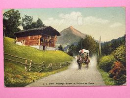 Paysage Suisse - voiture de Poste