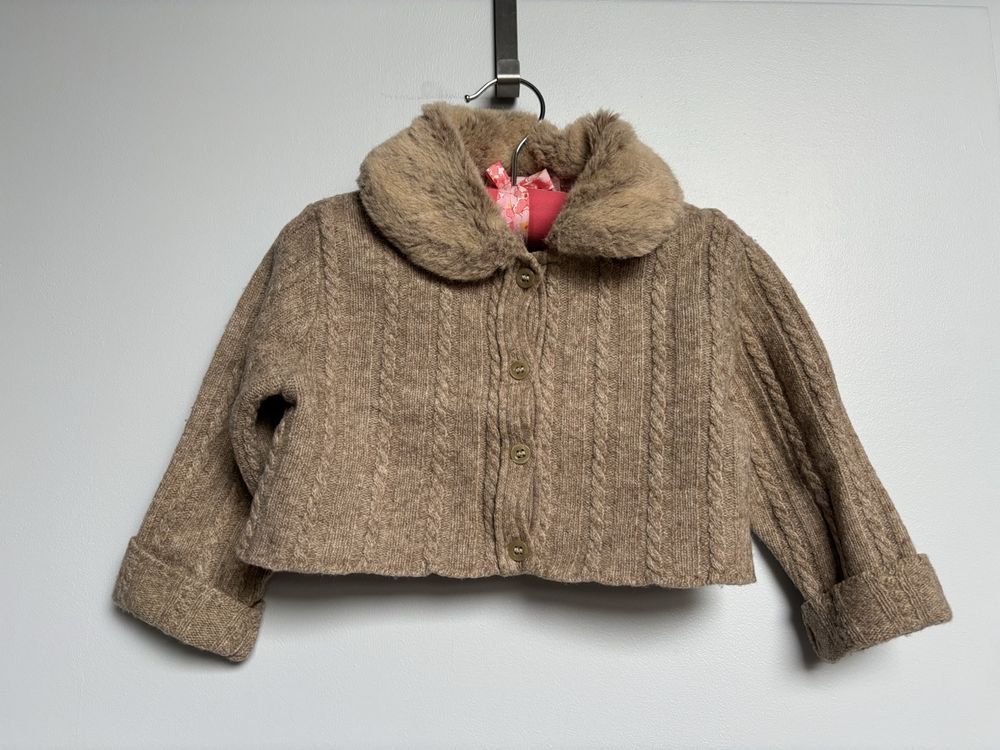 Manteau Aglaé en fausse fourrure camel