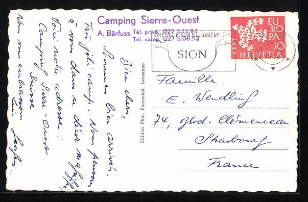 Ansichtskarten: AK Sierre, Camping Sierre Ouest – Gebraucht aus Berlin von bartko-reher 1