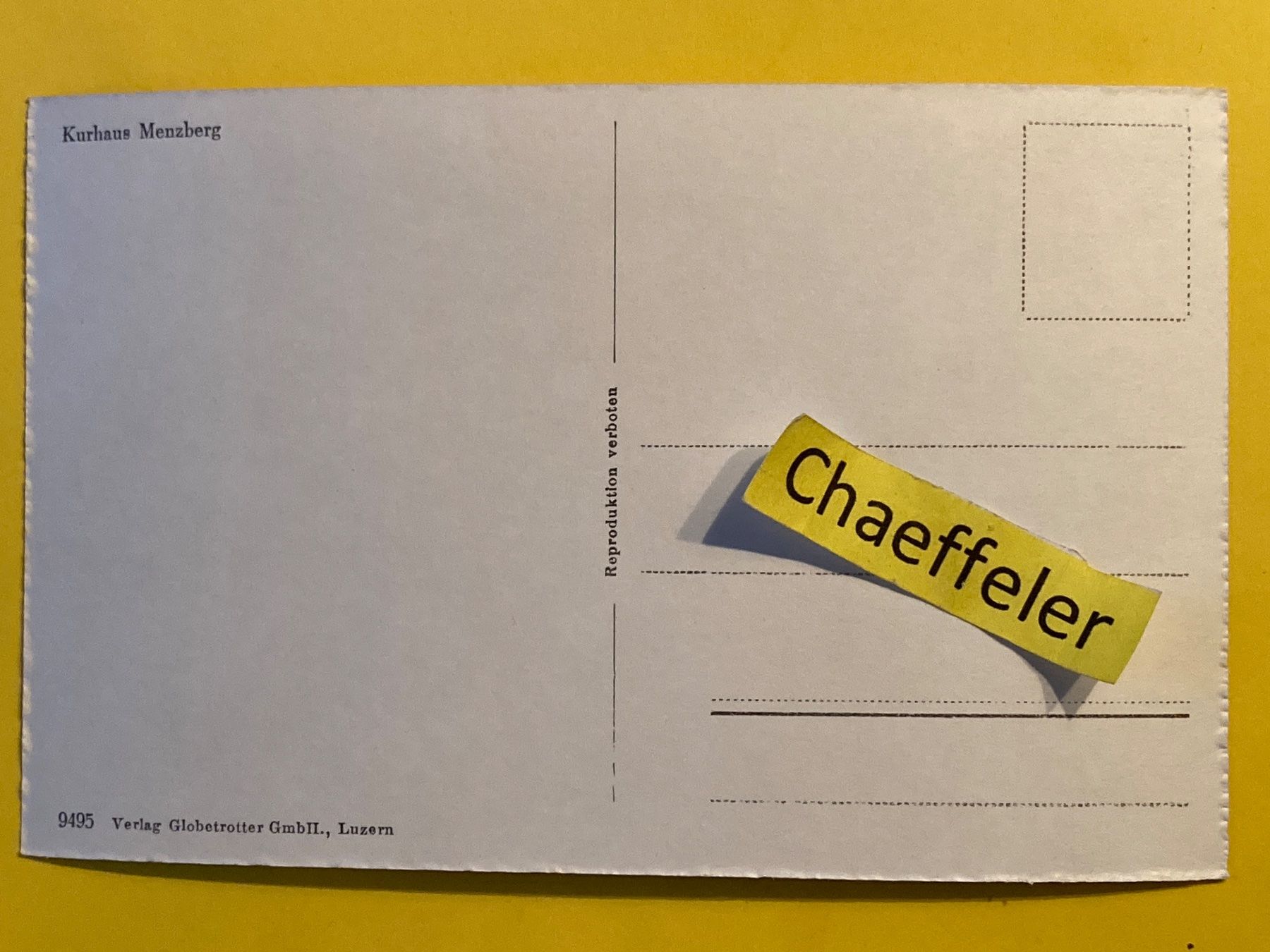 Cartoline postali: Kurhaus Menzberg – Usato da Zürich venduto da Chaeffeler 1