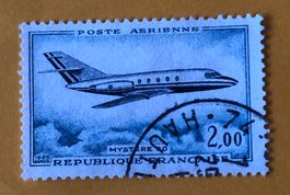 Briefmarke aus Frankreich Dassault Mystère 20 gestempelt 