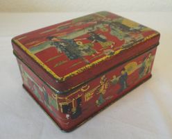 Alte Blechschachtel/Teeschachtel 10,5 x 7 x 4,5cm