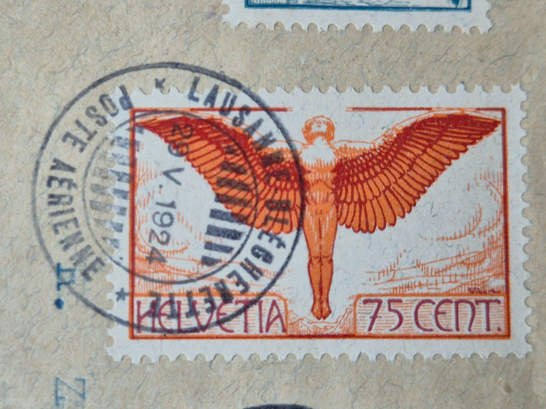 Tutti i francobolli: eingeschriebener Flugpostbrief Lausanne-Bern 29.V.1924 – Usato da Seewen SZ venduto da SuperpumaDisplayTeam 2